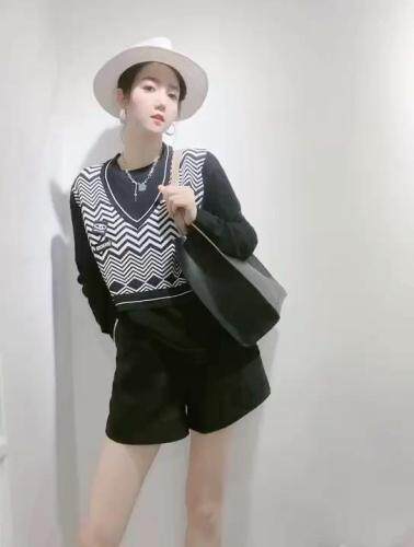 欧版针织拼接假两件，其它，芭娜美纳