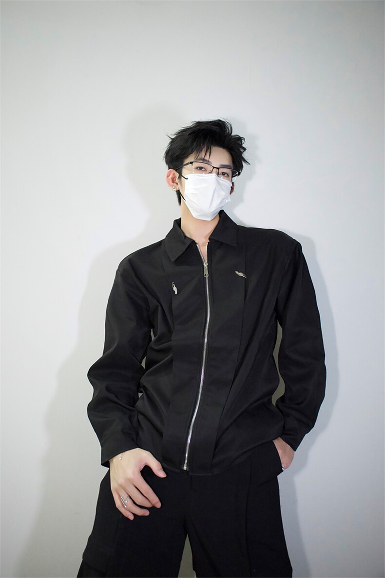 cleanfit解构衬衫外套机车美式休闲打底时尚潮流拼接设计衬衫P55,男装T恤,电商B319