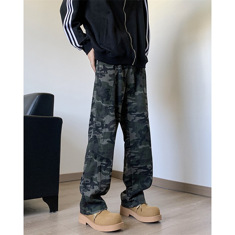 迷彩休闲裤男士韩版潮流高街帅气百搭2024秋季ins牛仔裤K5735-P43，男装牛仔裤，星座412-3