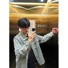【有货】cleanfit毛边牛仔外套男款美式高街工装夹克CT01CC-P65，男装夹克，星座1007（原301D）