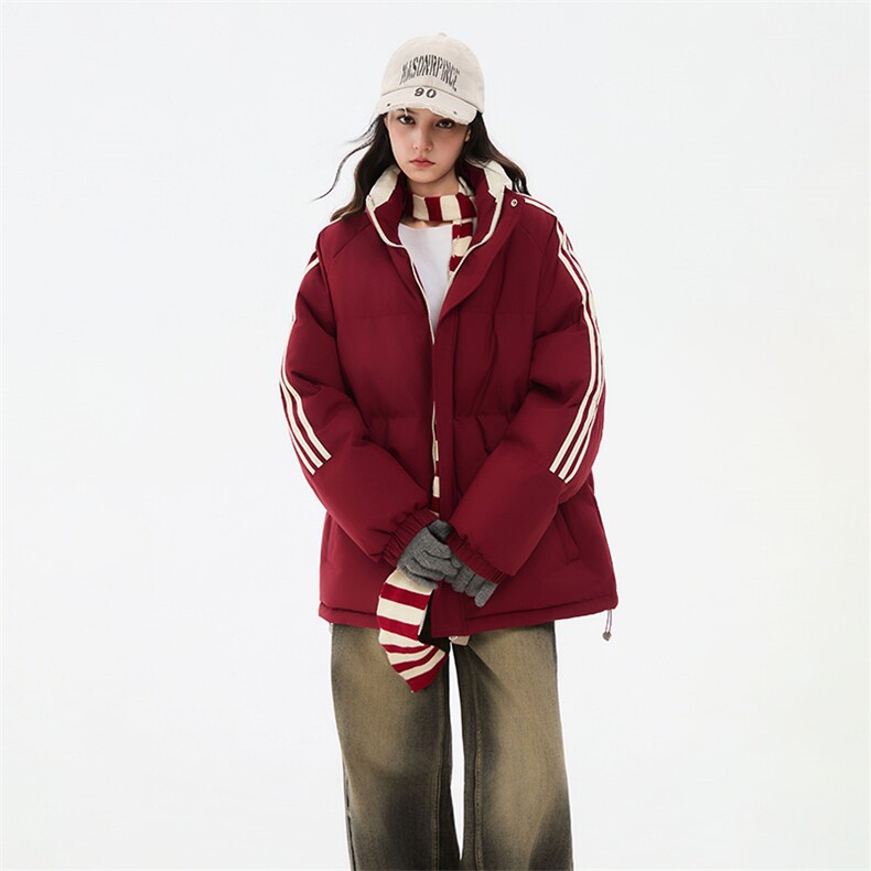 ！冬季条纹五防立领加绒加厚棉衣情侣撞色棉服外套MY7777-P68,男装棉衣,星座610B-1