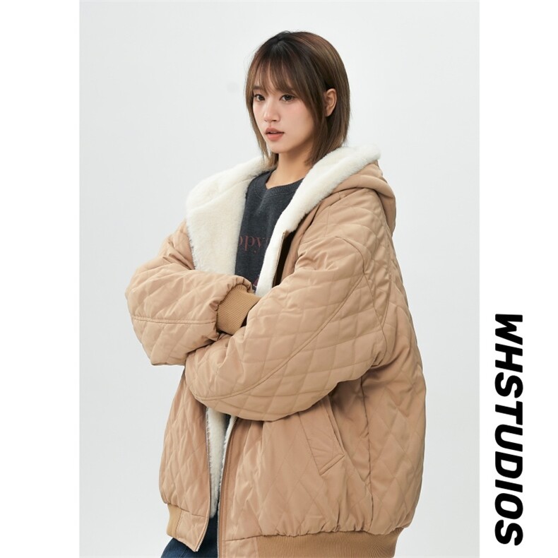 MY5095/P100双面穿座山雕男女加厚保暖毛绒棉衣连帽大码外套棉服,男装棉衣,电商A141