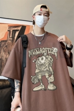 量大优可提供视频2024夏季新美式短袖T恤D223A-T24164-P18，男装T恤，电商019-1