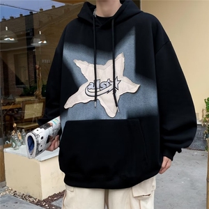 美式hiphop星星贴布刺绣卫衣男潮嘻哈潮流宽松上衣 Y8532 P53图片