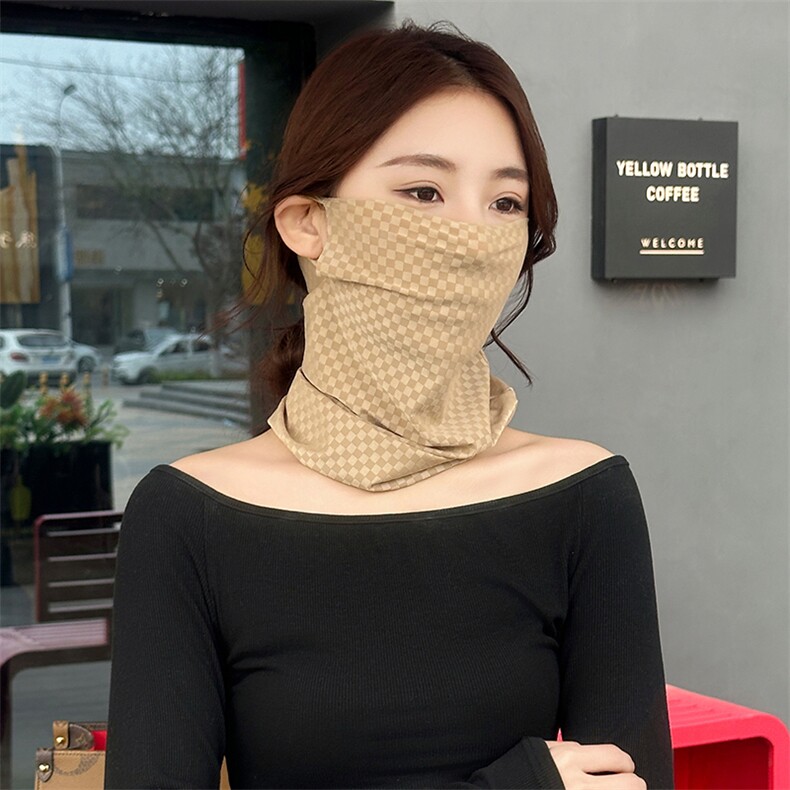 冰丝棋盘挂耳脖套男女同款夏季时尚百搭,饰品周边,帕迪羊