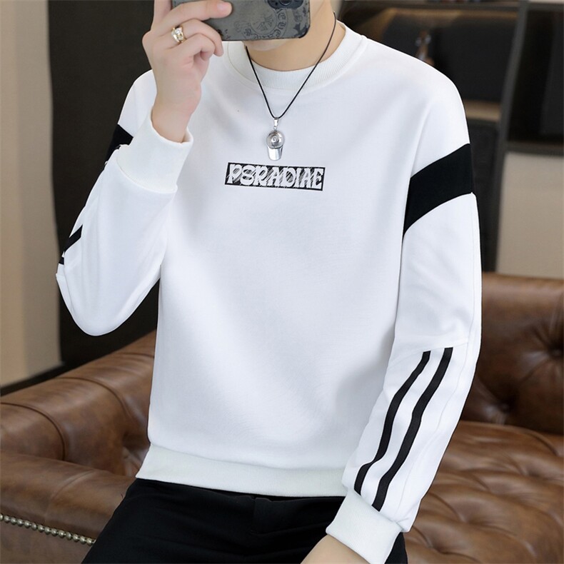 秋冬男士休闲时尚圆领60棉拼接套头卫衣打底衫X317-P47-加绒P52,男装T恤,星座310B-3