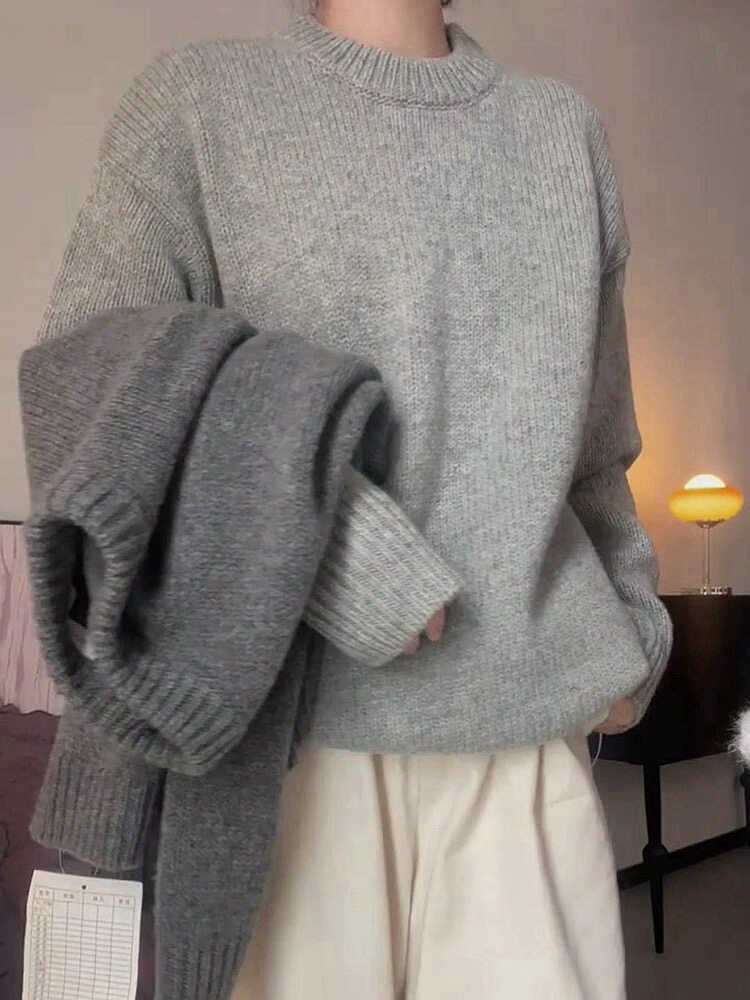 新款宽松羊毛衫羊毛女时尚百搭保暖舒适,女装羊毛衫,恩泰羊绒