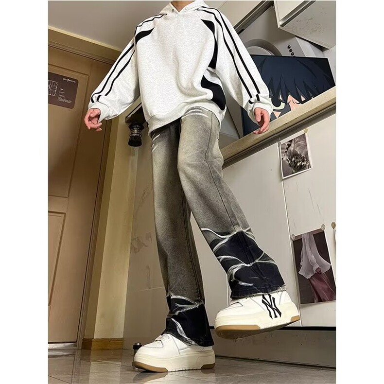 男新款水波纹牛仔裤XF918P50,男装牛仔裤,星座1116-2