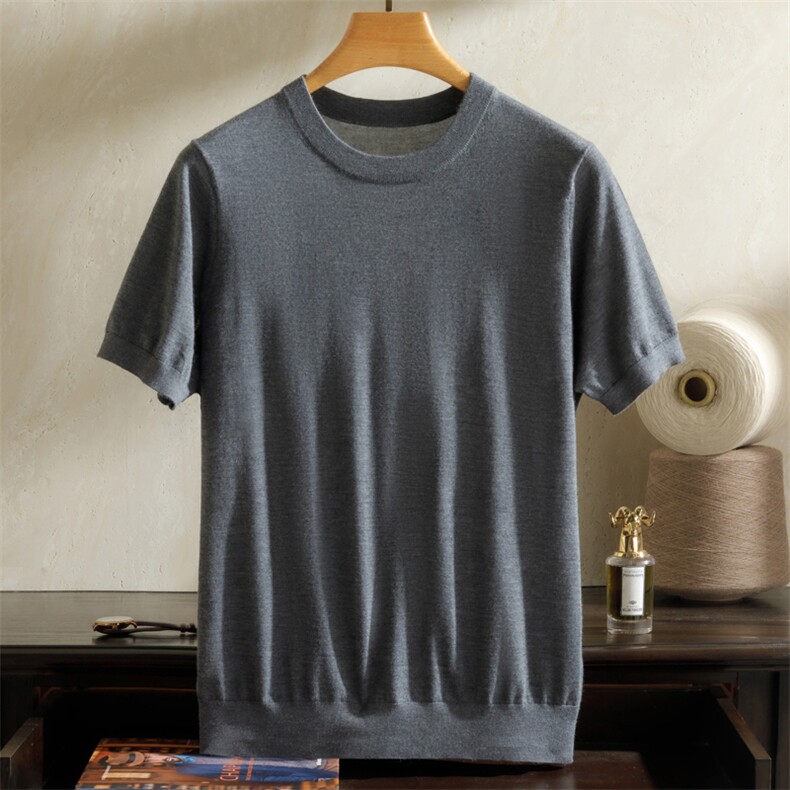 2024秋冬新款羊绒男士精纺短袖羊绒衫男装，男装羊绒套衫，英皇羊绒