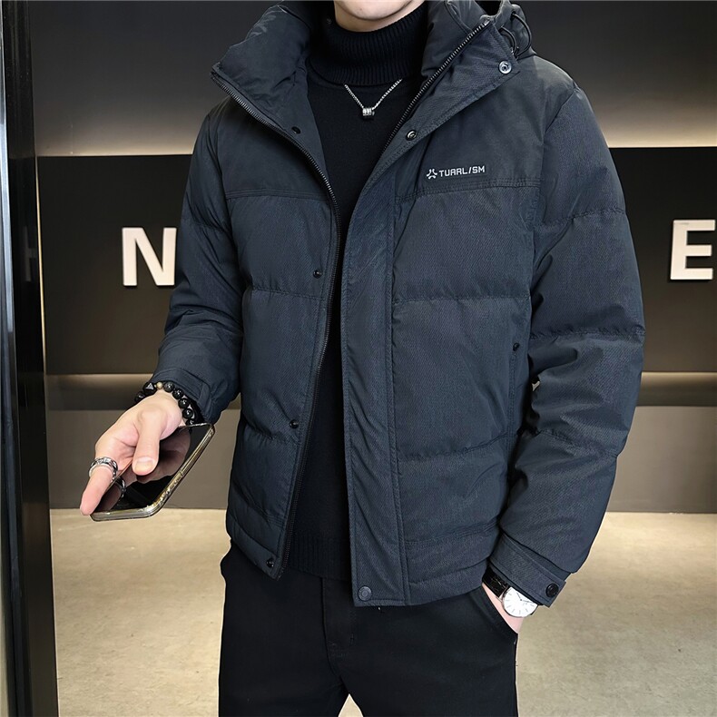 标50绒羽绒服男冬季2025新款连帽拼接外套A313-2633-P225,男装羽绒服,电商A313