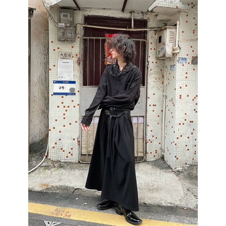 春季新中式提花刺绣刺绣道袍设计感交领衬衫男复古风禅意衬衣,男装衬衫,星座506A