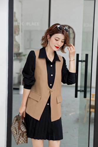 星雨阁2021秋装新款小香风马甲连衣裙，女装马夹，星雨阁