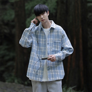 SJ-217-2-JK2416-P65 秋季新款宽松小香风格子夹克外套男图片