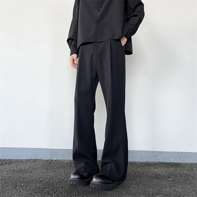 秋季直筒微喇西裤男垂坠感高级感休闲西装裤子XK0335-P37，男装西裤，星座308B-2