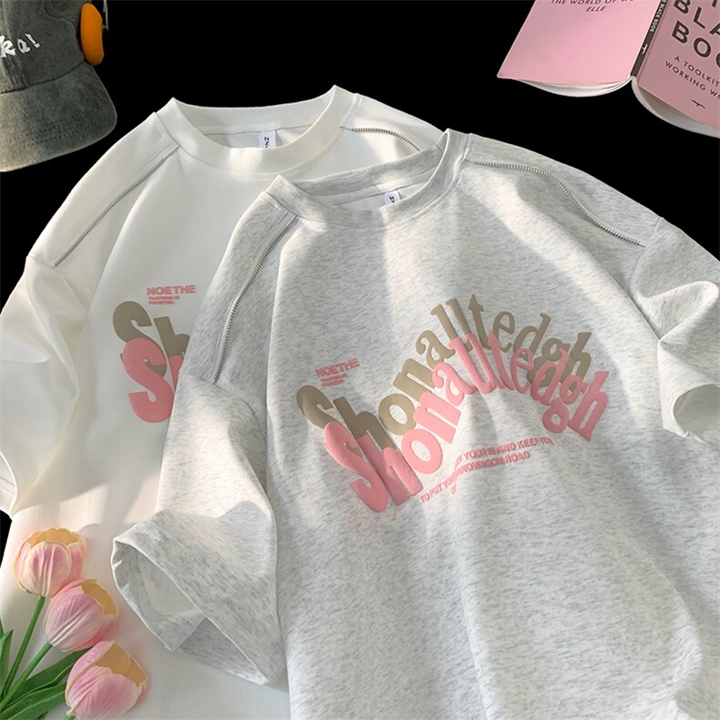 曼巴棉280克潮感发泡印拉链短袖宽松大码T恤TT8316特p38控59，男装T恤，星座804-1