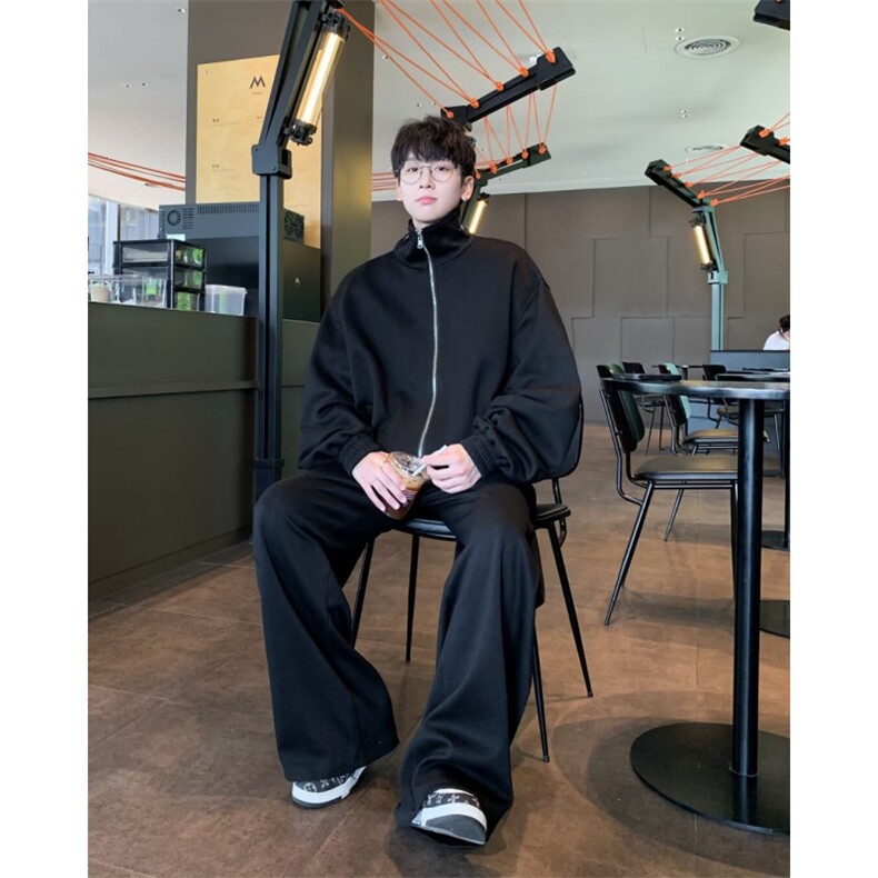【有货】DQ30-P88休闲运动套装男格雷系穿搭宽松卫衣外套裤子潮,男装休闲套装,星座603-2