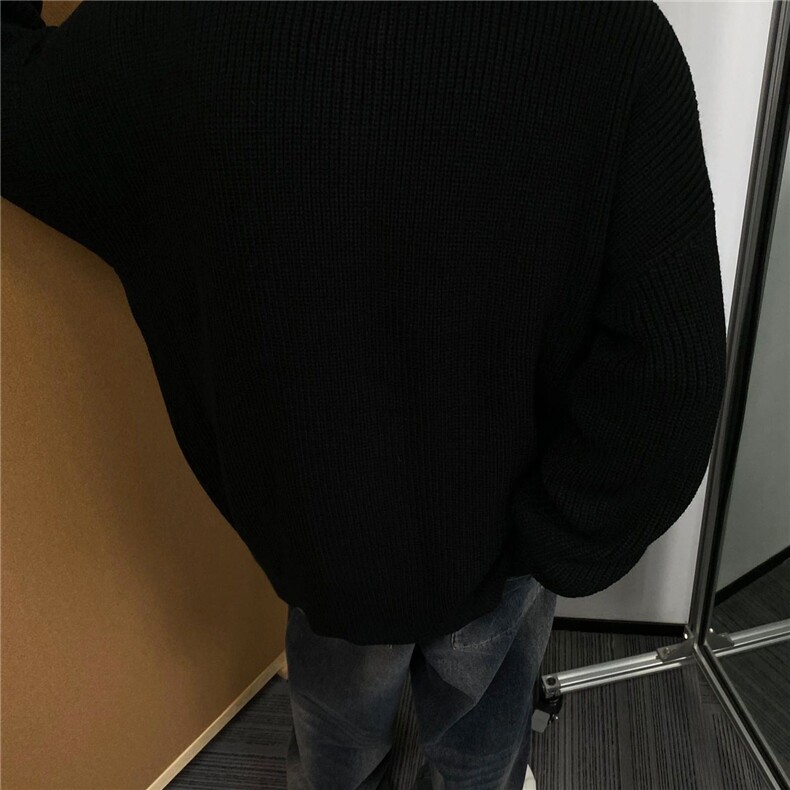 濮院毛衣立领极简风纯色拉链毛衣休闲复古男开衫厚毛衣LF499P50特,男装针织衫/毛衣,电商D256-2(原A064-2)