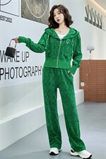 2024年春季御姐轻熟风炸街时尚职业高级感连帽卫衣外套阔腿裤套装，女装套装/套裙，时尚俏佳人