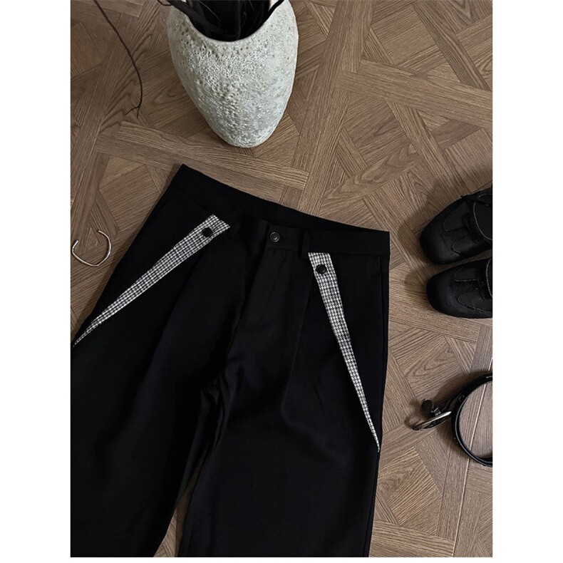 美式复古双褶垂感阔腿休闲西裤男女cleanfit宽松拖地裤LB0588-P55,男装西裤,星座1008