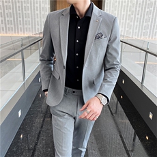 西服套装男士三件套商务职业正装小西装韩版修身伴郎新郎结婚礼服，男装西服套装，星座505-2（原电商A260-1)