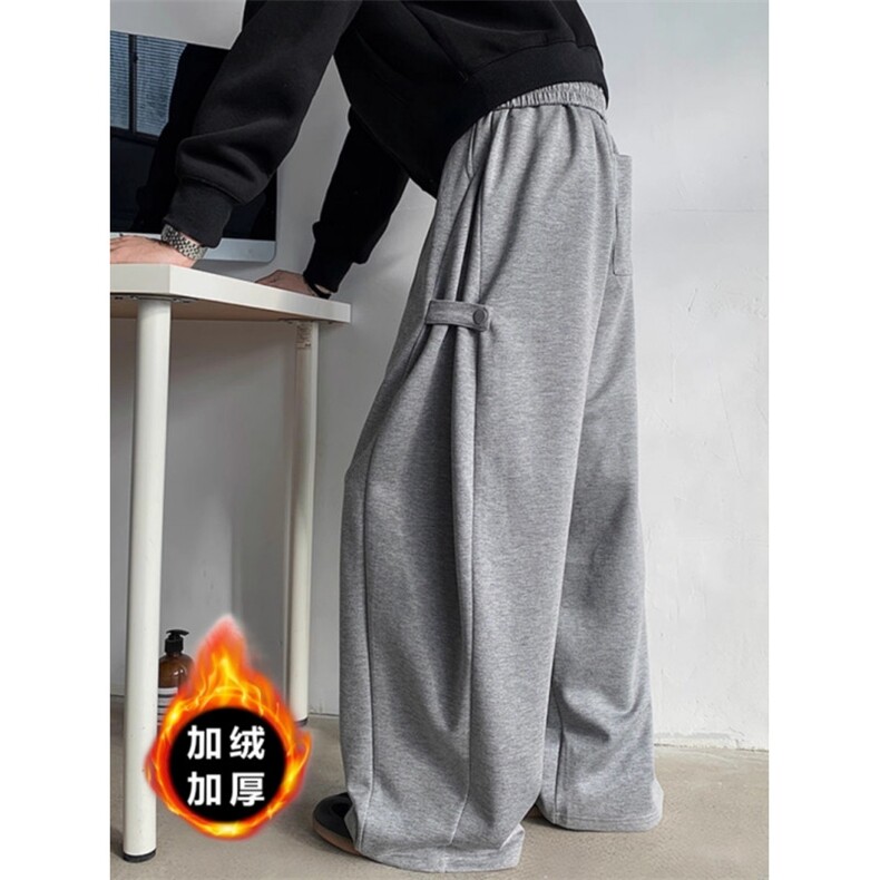 美式高街阔腿裤男oversize宽松直筒长裤感拖地休闲卫裤jr730p45，男装休闲裤，电商D315A