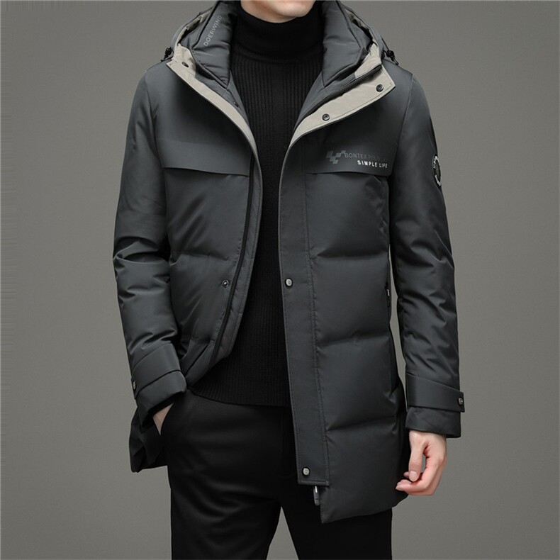 中年男连帽羽绒服白鸭绒保暖爸爸装2023冬季中年外套ZK2176-P320,男装羽绒服,电商B212（原钱塘6029）