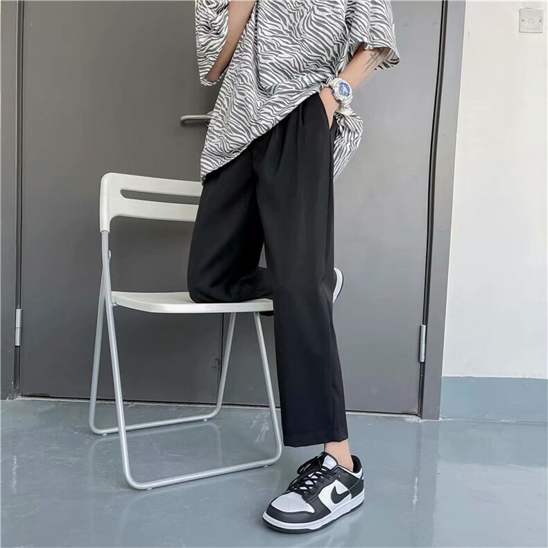 夏季新款直筒西裤男韩版宽松垂感阔腿西装裤港风潮流百搭X03-p35图片