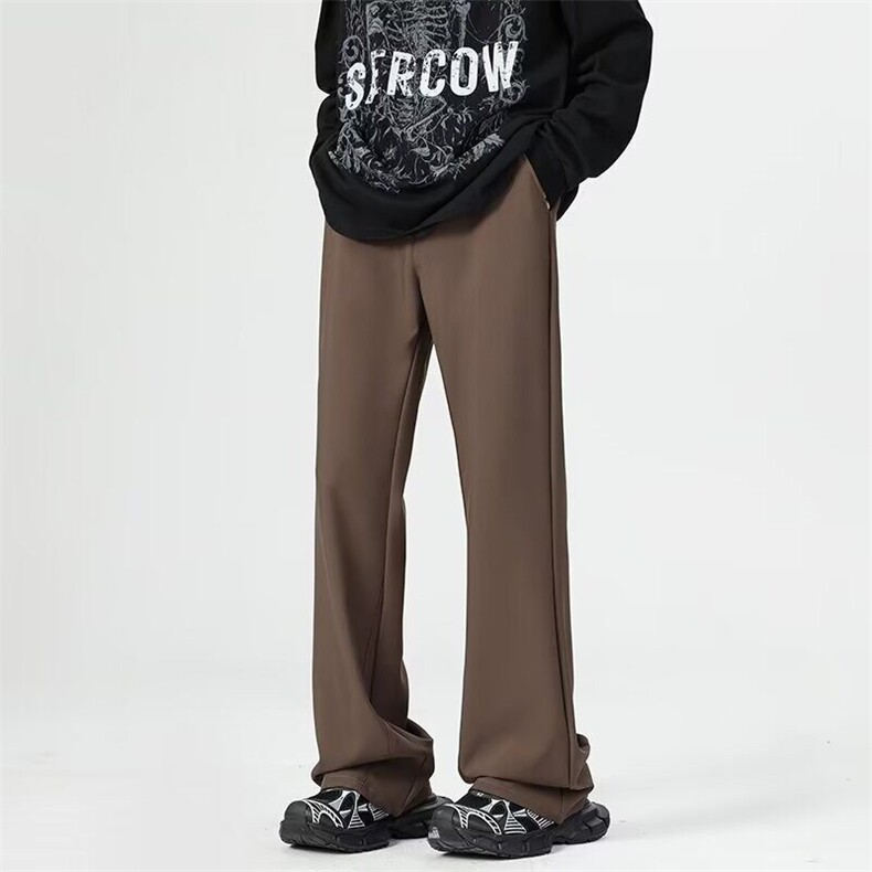 新款！马吉拉版型冰丝微喇西装裤春夏修身显瘦高腰垂感西裤KB53，男装西裤，星座1116A（原606A-3）