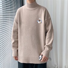 M18239-P45加绒款-P65半高领毛衣男士大码针织衫男毛线衣男，男装针织衫/毛衣，电商A040