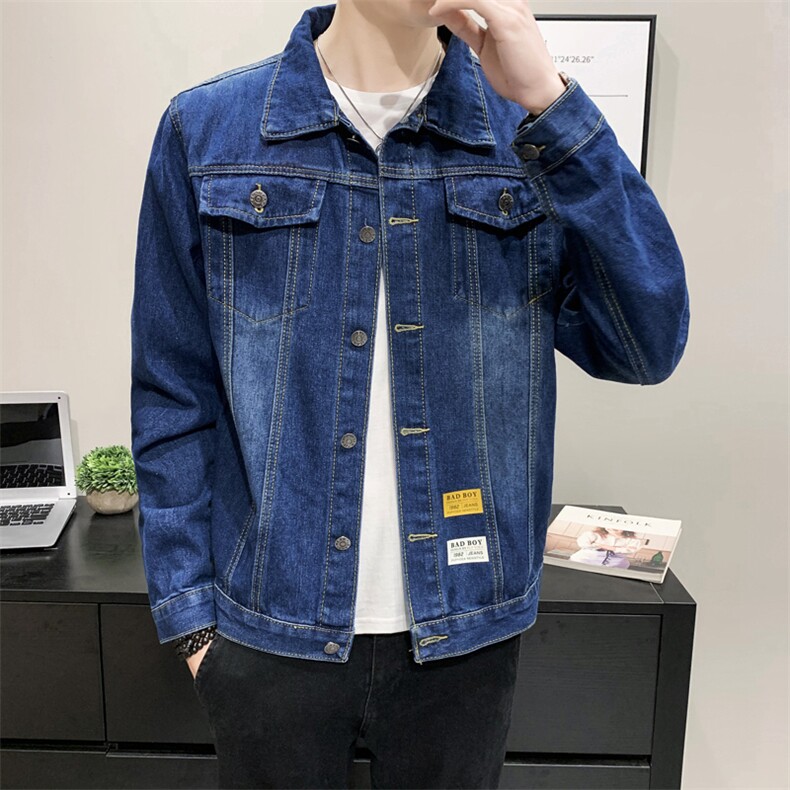 JK632-p55-限价78大量现货网格牛仔夹克肥仔量足破洞印花大码，男装夹克，星座103A