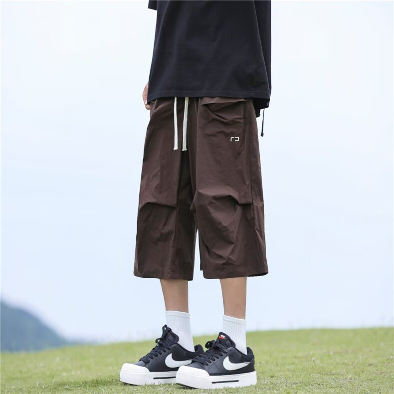 夏季薄款沙滩男短裤7分凉感透气速干休闲马裤男KP13,男装牛仔裤,星座1116A-1（原606A）