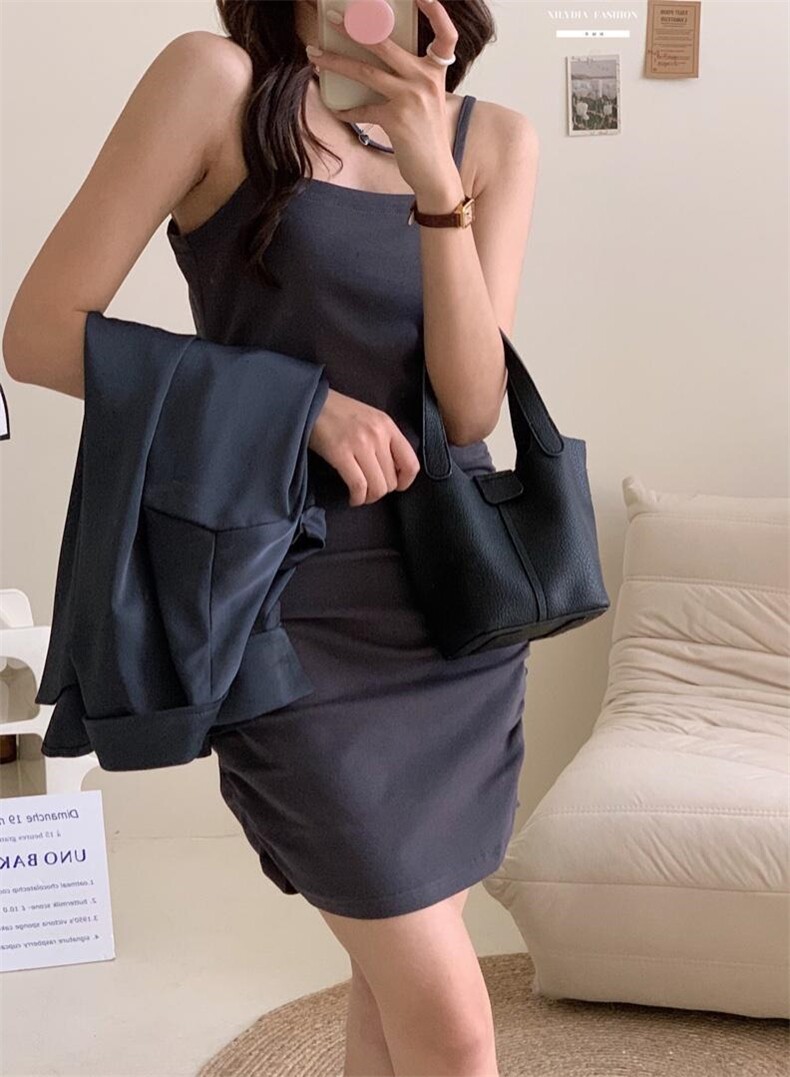 香丽迪网红chic高级感丝滑醋酸外披两件套,女装其它,香丽迪1