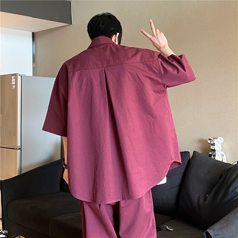 A450-YF6001-P70控价98美式复古工装短袖衬衫外套,男装衬衫,电商A450