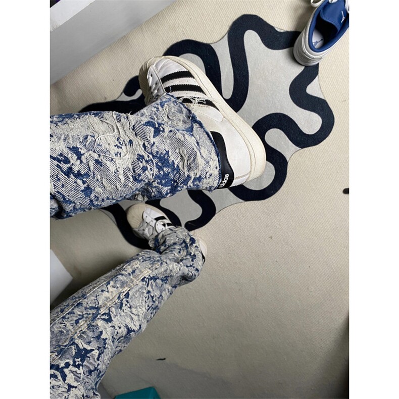 【有货】1197CC-特P76青花瓷牛仔裤男女设计感直筒裤子,男装牛仔裤,星座1007（原301D）