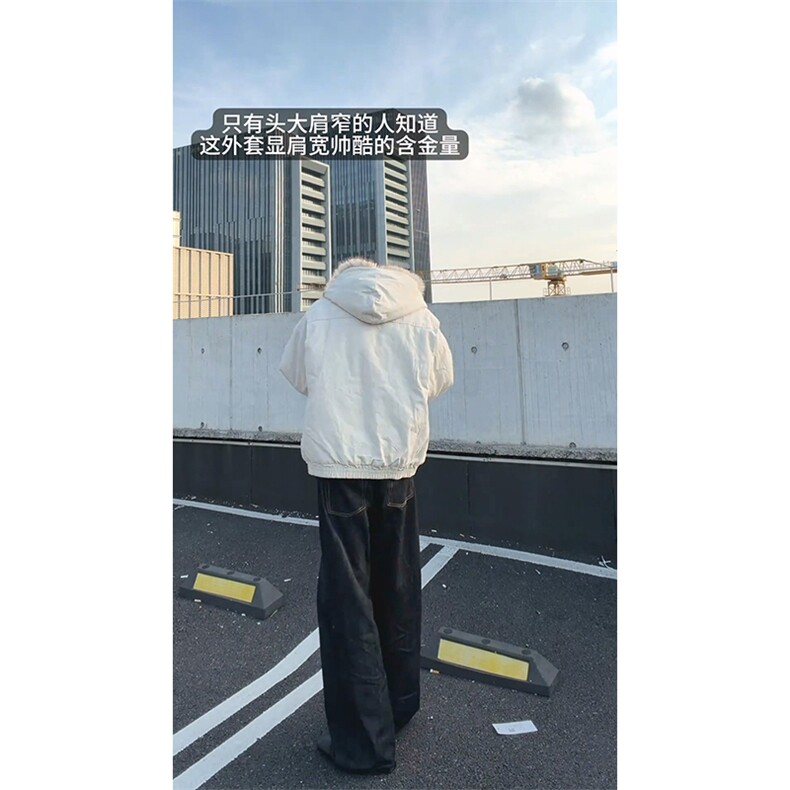 现货高品质美式高街冬季重磅硬挺短款座山雕毛领棉衣男女加厚外套,男装棉衣,电商A486