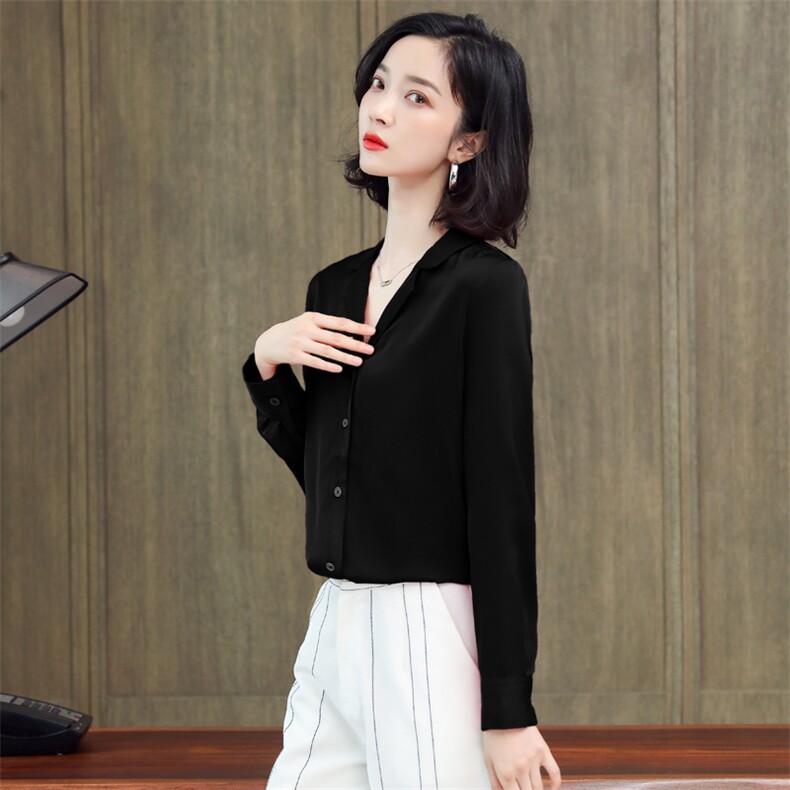 真丝衬衫女2024年春夏新款欧货复古小西装领OL气质杭州桑蚕丝上衣,女装衬衫,阿舍尔精品