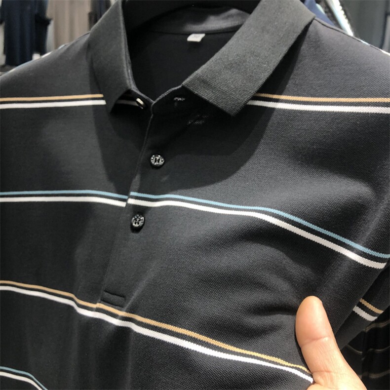 夏季保罗POLO衫男士短袖T恤时尚休闲翻领宽松半袖中年男装体恤衫,男装Polo衫,电商B212（原钱塘6029）