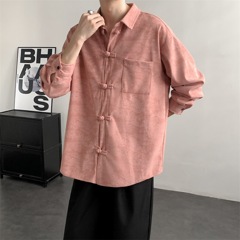 2025秋冬新款灯芯绒清明上河图新中式盘扣唐装汉服2535-P60,男装民族服装,电商A057