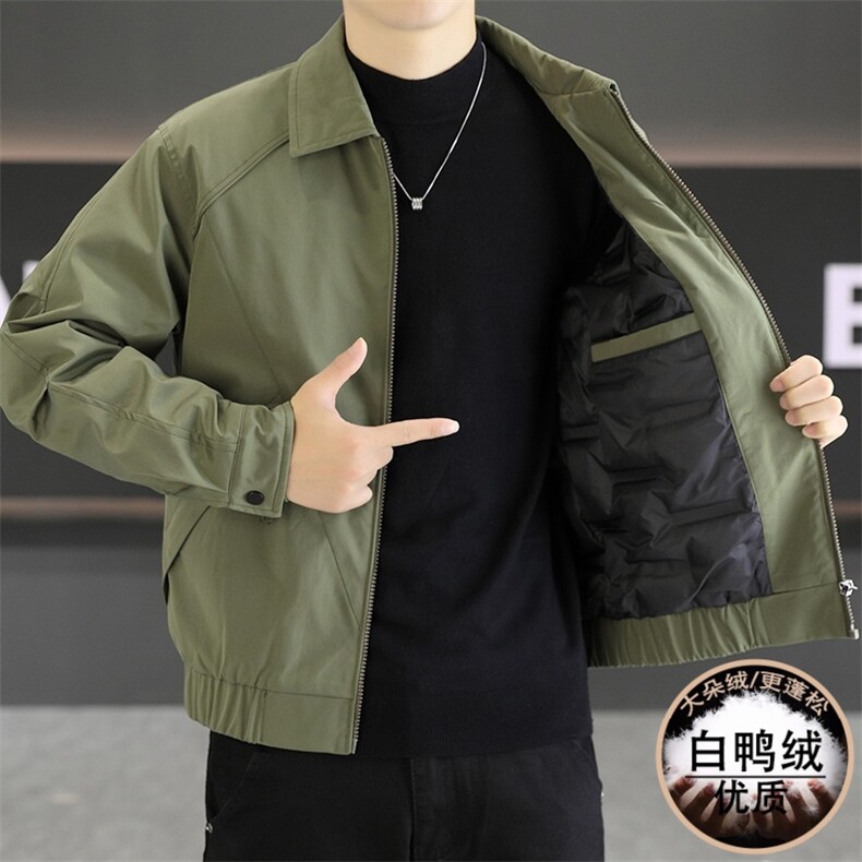 羽绒服男新标50白鸭绒夹克外套休闲时尚翻领男士上衣NY822-P135,男装夹克,星座310B-3