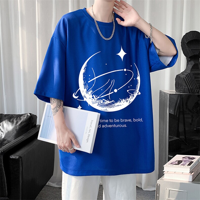 华夫格t恤男短袖男大码五分袖HT73457-P22，男装T恤，电商A040