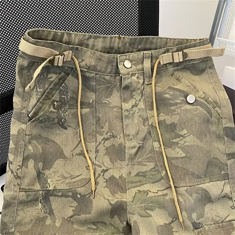 美式复古工装牛仔裤男春秋季潮牌宽松休闲迷彩阔腿裤N7081/P55,男装牛仔裤,星座506B
