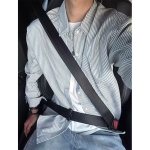 男士长袖衬衫2025春秋季复古细密格纹休闲通勤宽松男衬衣 CH1010图片