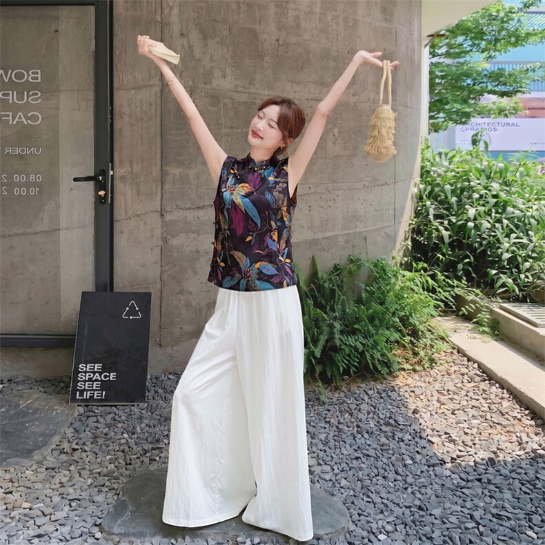 2026年夏季植物花卉时尚潮流轻薄两件套,女装套装/套裙,秀美人生