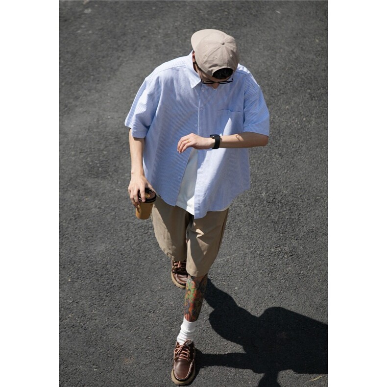 cityboy日系慵懒风短袖衬衫男生衣服搭配帅气潮牌穿搭一整套夏季,男装T恤,星座205-3