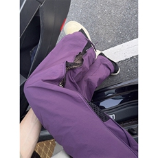 B221美式ins高街暗黑纯色网状拉链休闲裤LK24211-特P38控68，男装休闲裤，电商B221