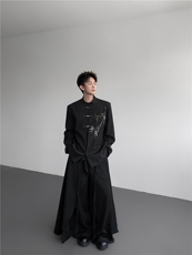 现货25秋冬新中式礼服婚礼西装竹叶刺绣金属盘扣西装xz120-p128，男装西服套装，电商B288