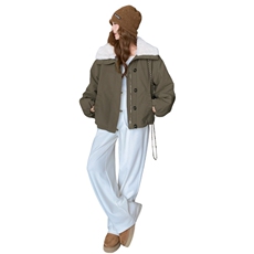 2025冬装新款女加绒加厚休闲派克服时尚棉衣毛毛，女装棉衣/棉服，2C218