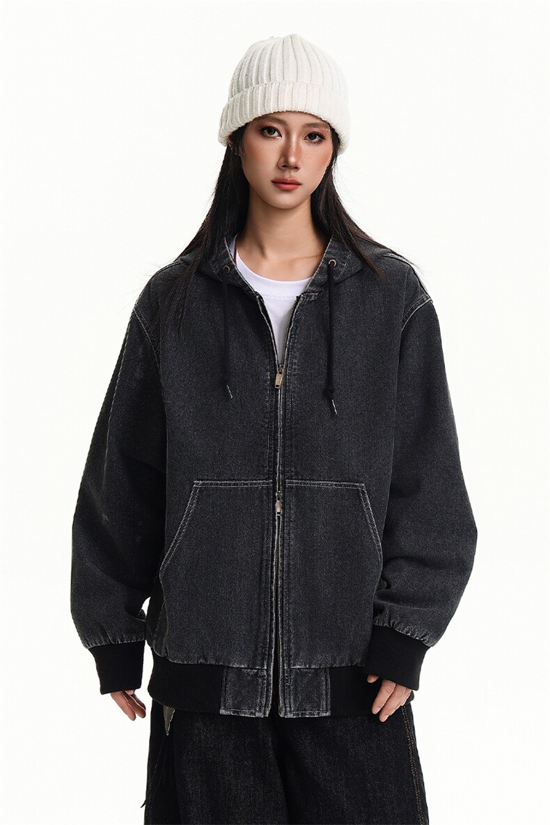 美式高街大口袋连帽牛仔夹克复古工装外套A436-W991-P115168,男装夹克,电商A436