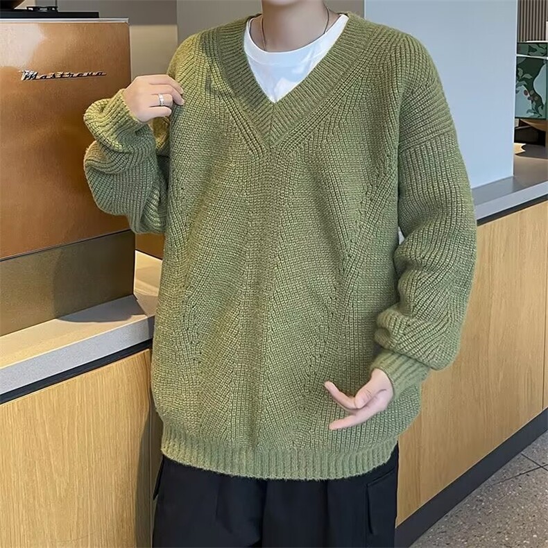 v领针织衫毛衣卫衣男秋季美式宽松慵懒风上衣复古线衣外套M5703,男装针织衫/毛衣,星座1116A-1（原606A）