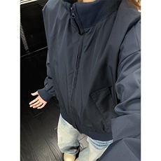现货26春装美拉德立领飞行夹克纯色复古廓形高街棒球服外套，男装夹克，电商A486